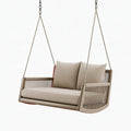 Divano a Dondolo Sospeso 160 x 80 x 70 cm in Legno Beige per Esterno Contemporaneo
