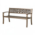 Panchina da giardino 122 cm in metallo bronzo con schienale decorativo