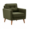 Poltrona 82 x 78 x 84 cm in tessuto verde con gambe in legno stile moderno