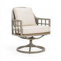 Poltrona da esterno girevole 76 x 78 x 86 cm in metallo tortora con seduta imbottita moderna