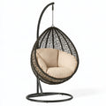 Poltrona sospesa 105 x 105 x 195 cm in metallo e rattan sintetico marrone con supporto